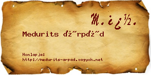 Medurits Árpád névjegykártya