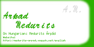 arpad medurits business card